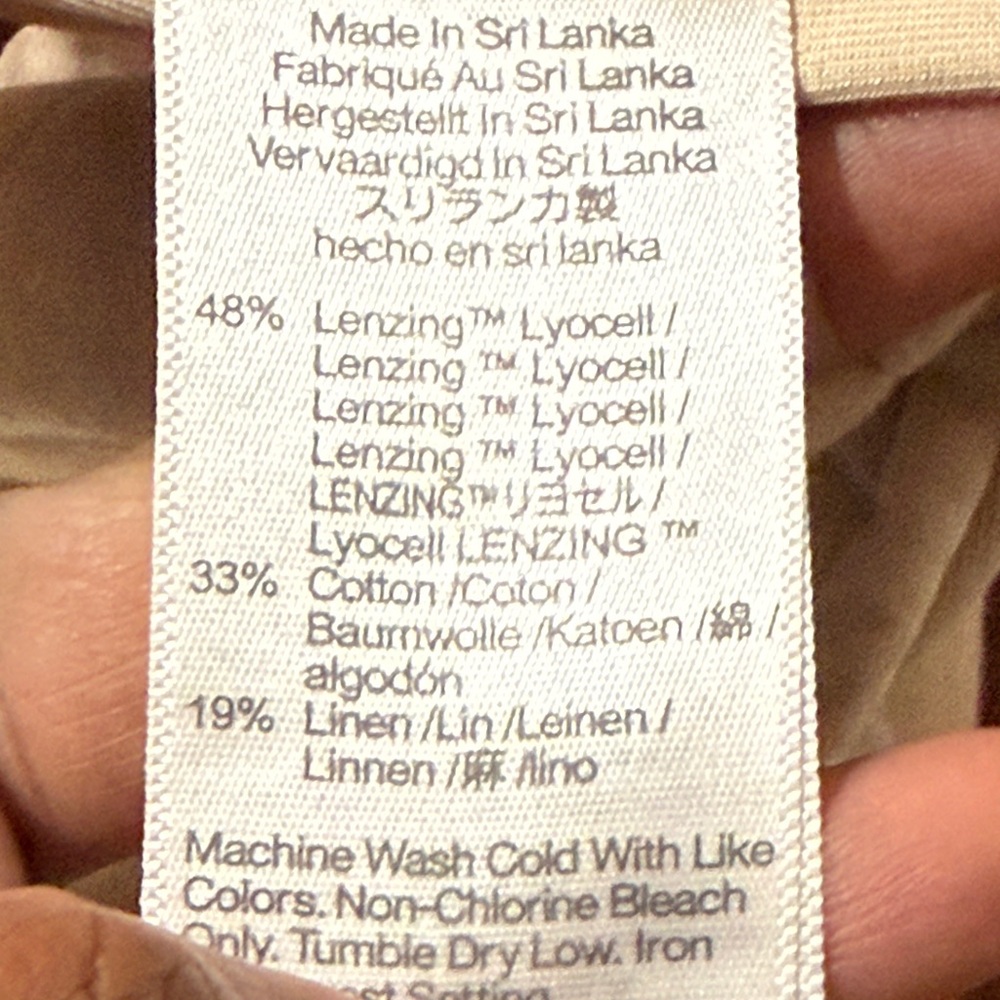 Madewell linen Harlow wide leg linen Lagenlook Beige Pants Sz 10 P - Picture 10 of 13